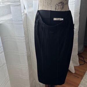 Blumarine Black Embroidered Pencil Skirt